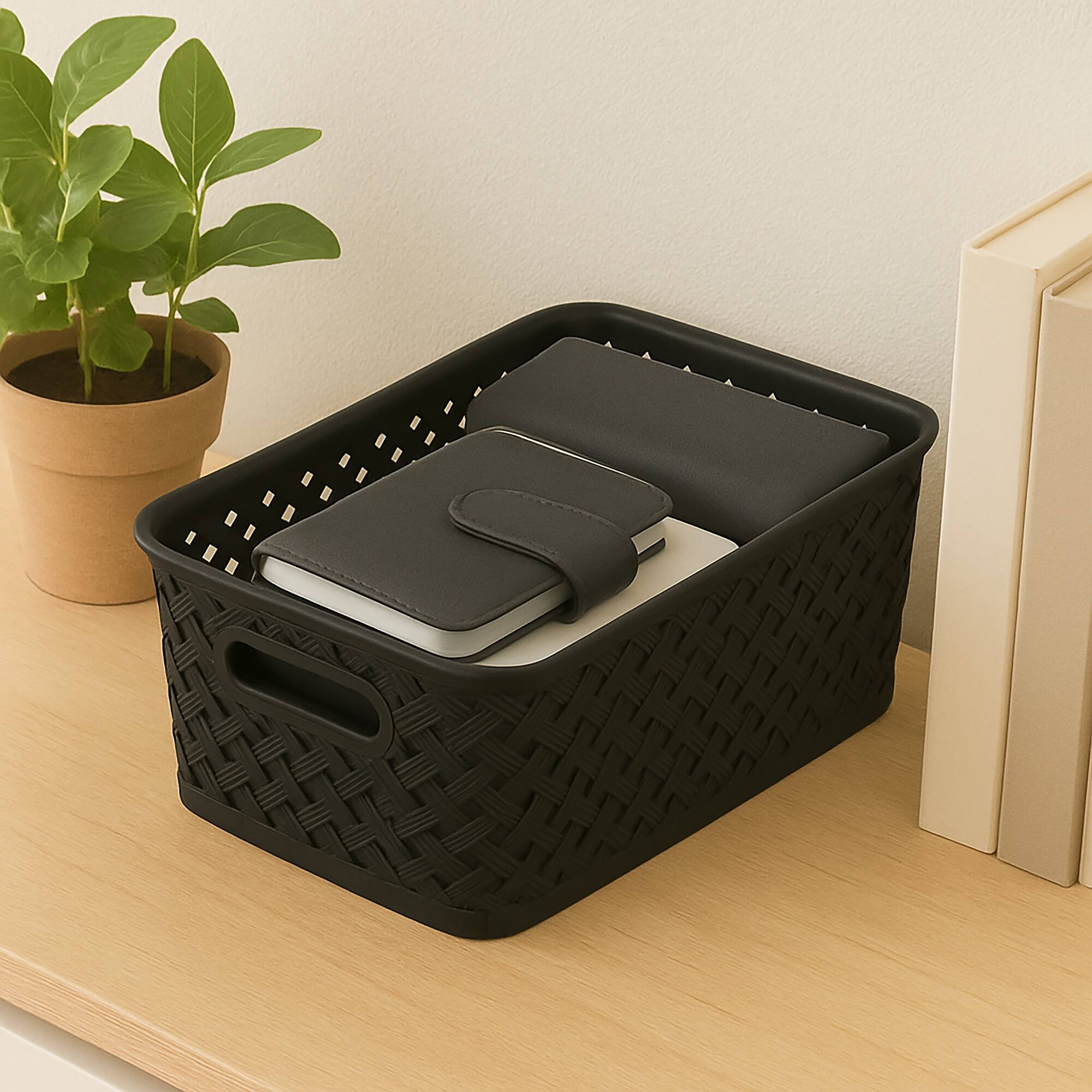 Simplify 10" Small Wicker Storage Bin